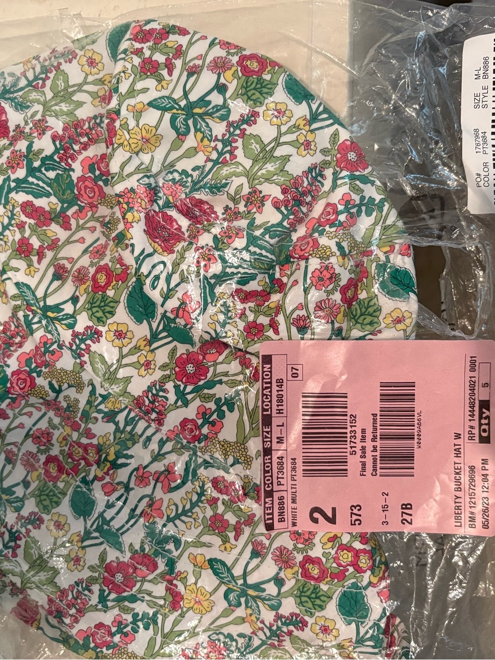 J. Crew Liberty Floral Bucket Hat in Pink, Green & Yellow